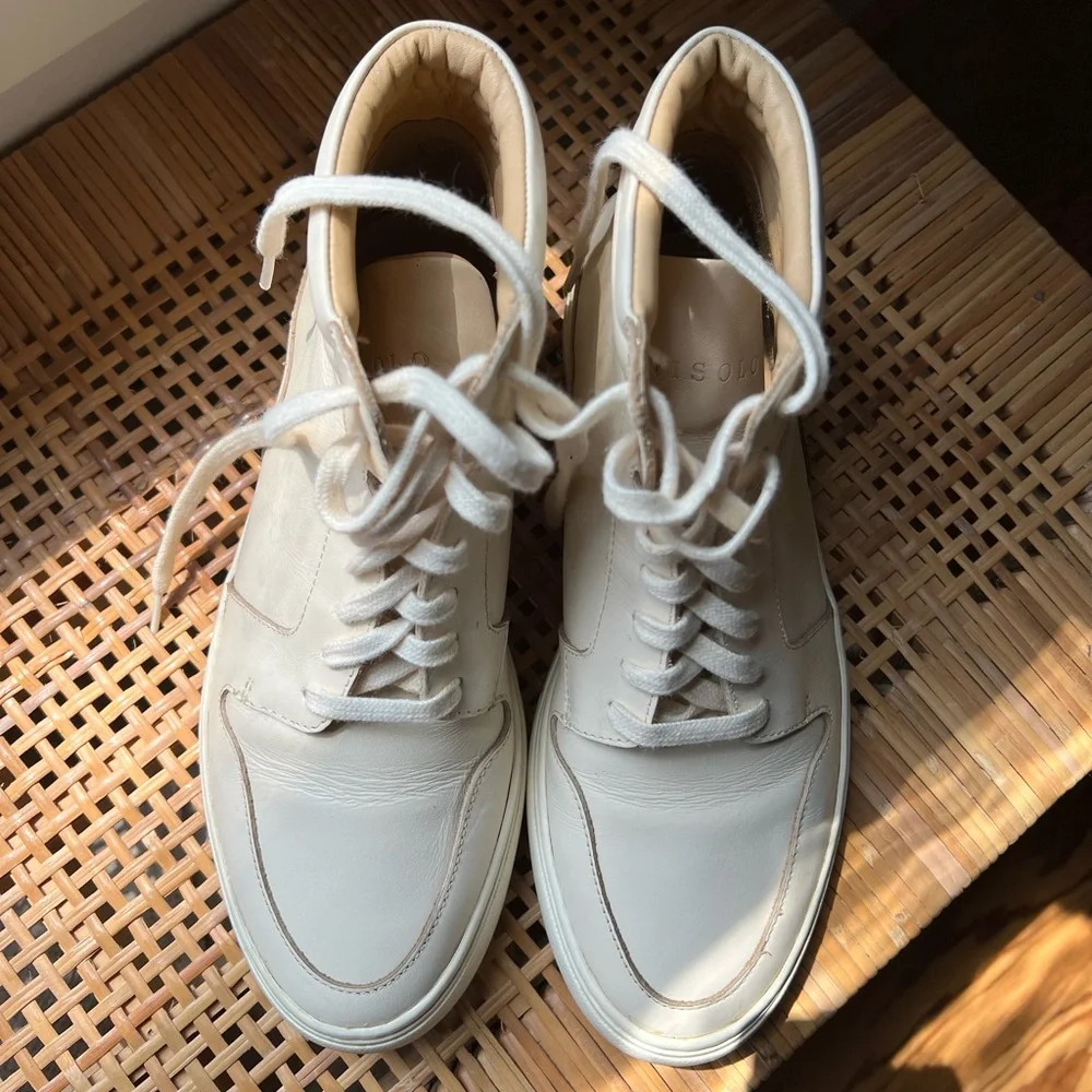 Nisolo Reina High Top Sneaker in Bone - Picture 7 of 11